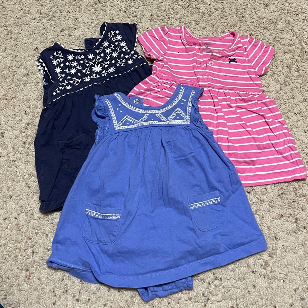 Carter’s size 12 months onesie dresses